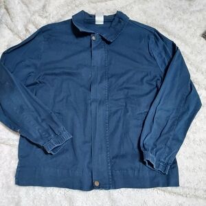 Spirit Halloween Store Lightweight Cotton Navy blue zip-up Jacket Med Normcore